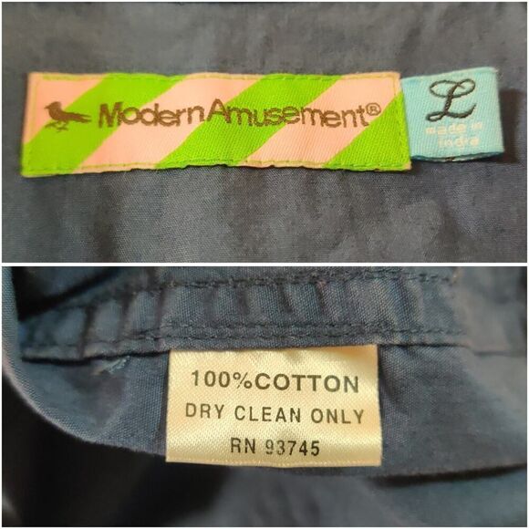 Modern Amusement bird button front camp shirt sz L - Picture 8 of 8